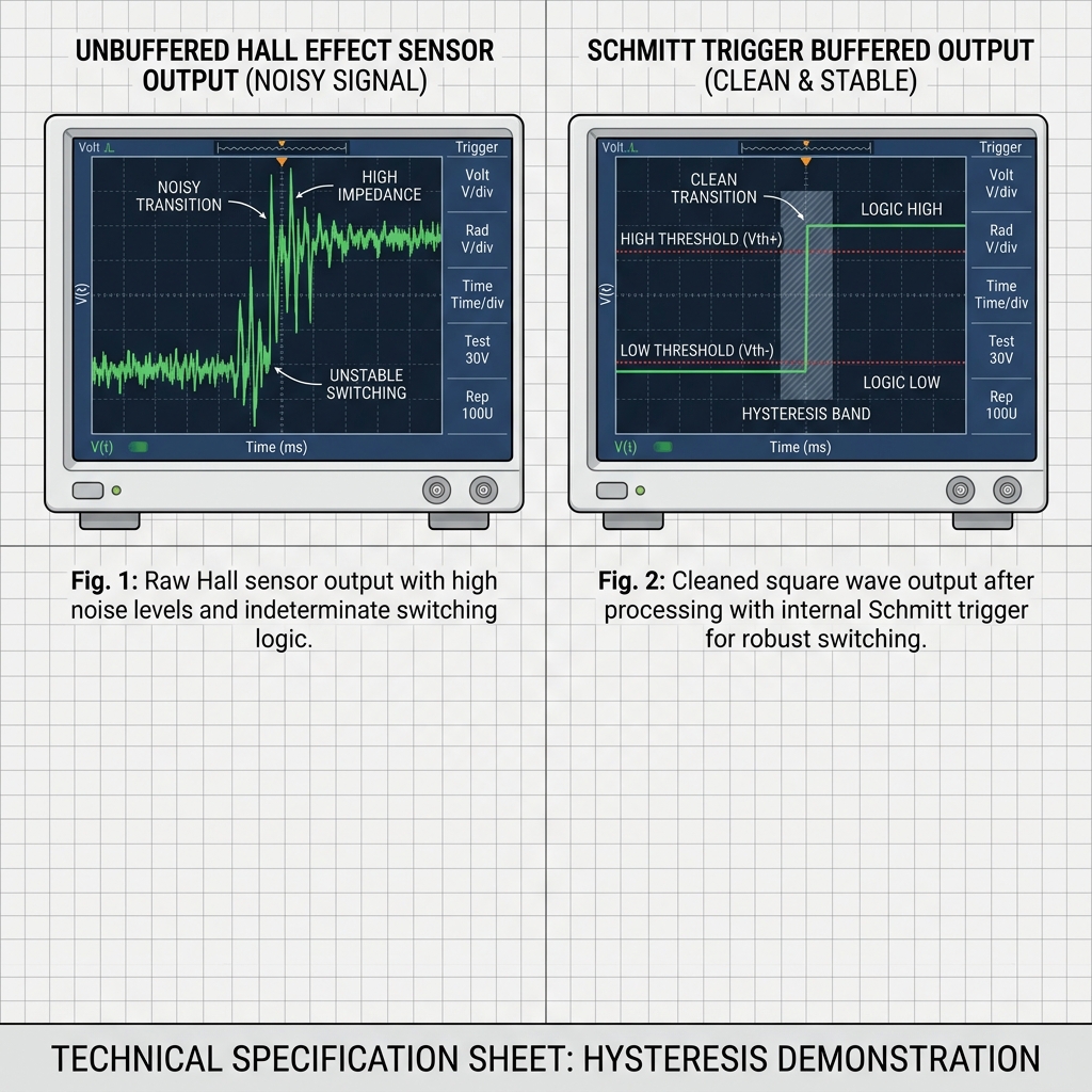 Hall Effect Sensor Troubleshooting: Pull-Ups, Schmitt Triggers & Noise