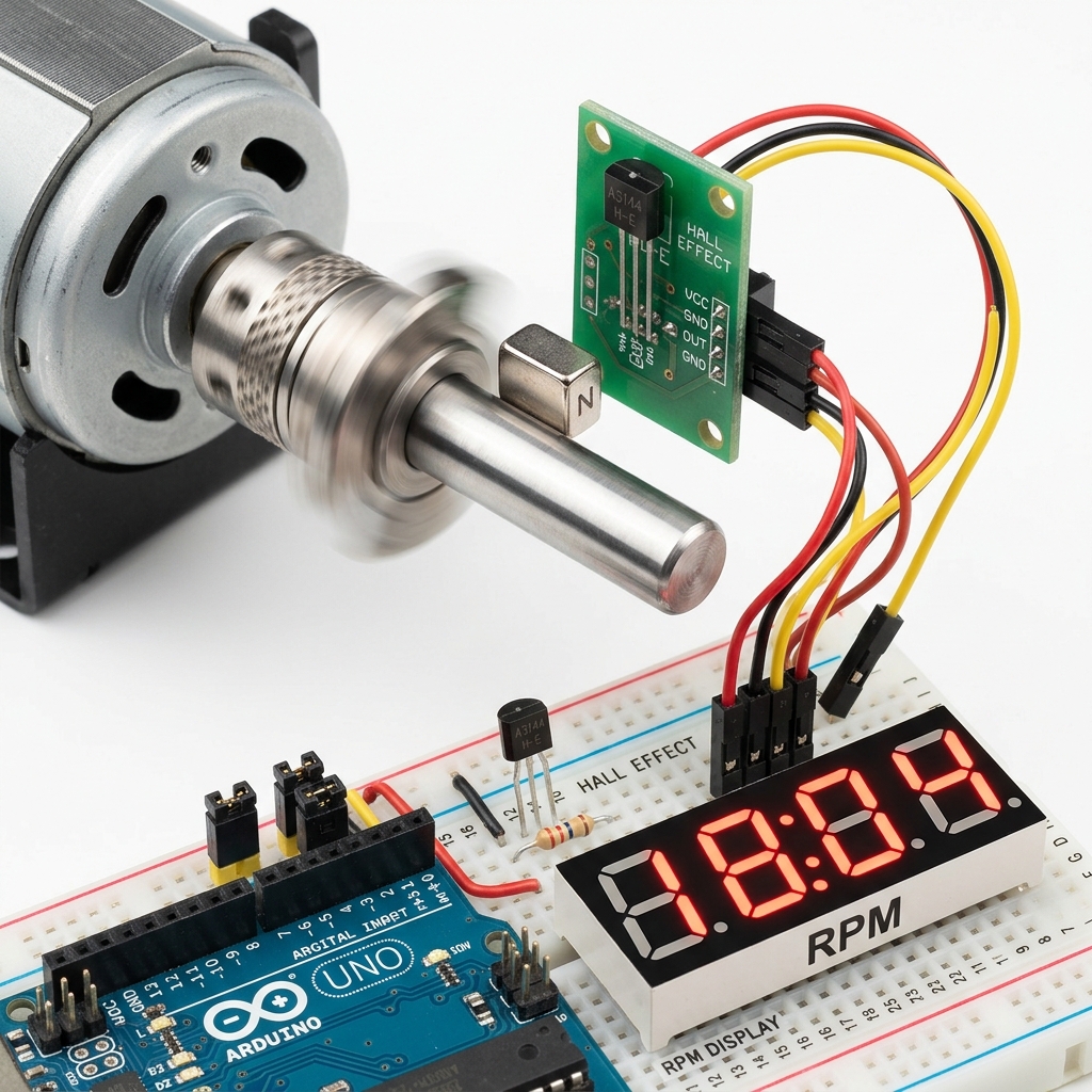DIY Hall Effect Tachometer: Arduino RPM & Speedometer