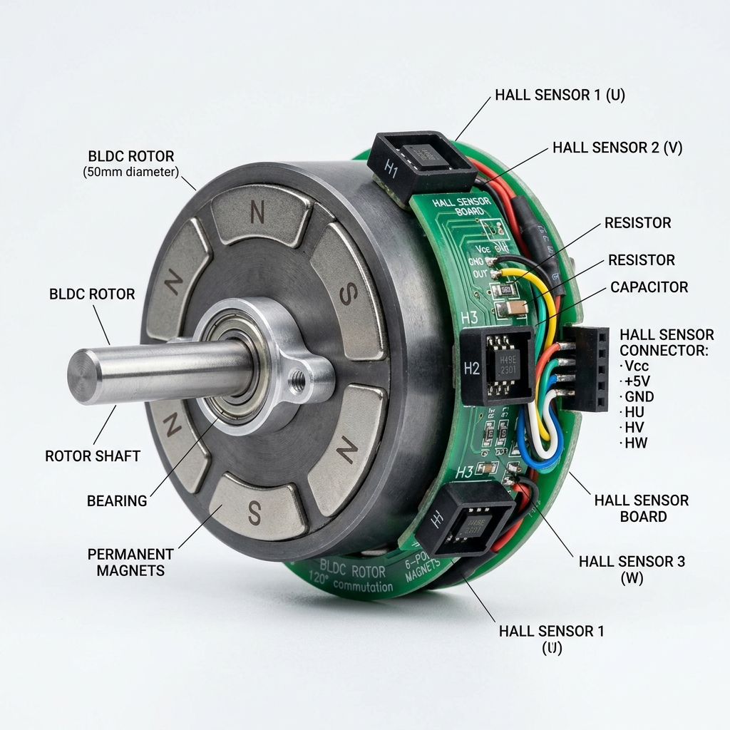 Latching Hall Effect Sensors in BLDC Motors: Commutation & Encoders